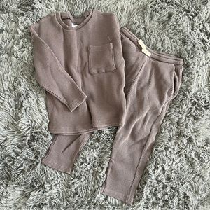 Zara waffle knit top + pants